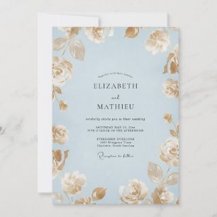 Invitation Mariage Peint en Or Ciel