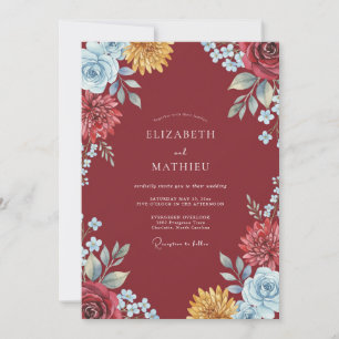 Invitation Mariage Peint en Or et Marron