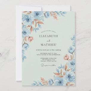 Invitation Mariage Peint en Terre Cuite Azur