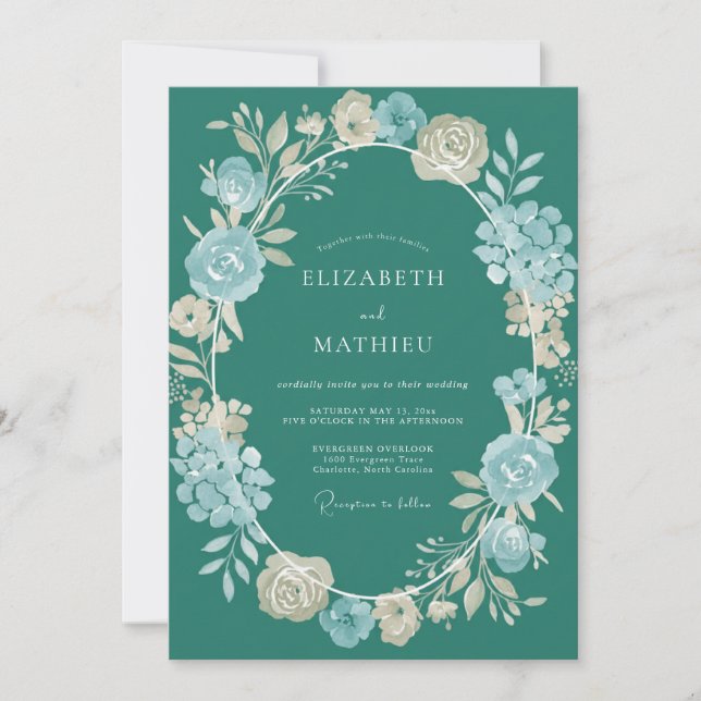 Invitation Mariage Peint Essence Champagne (Devant)