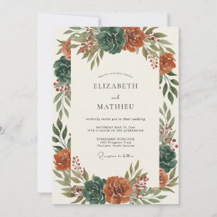 Invitation Mariage peint Sienne Dahlia