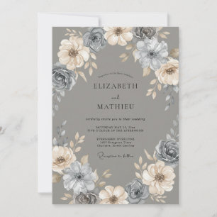 Invitation Mariage Peint Slate Soft Champagne
