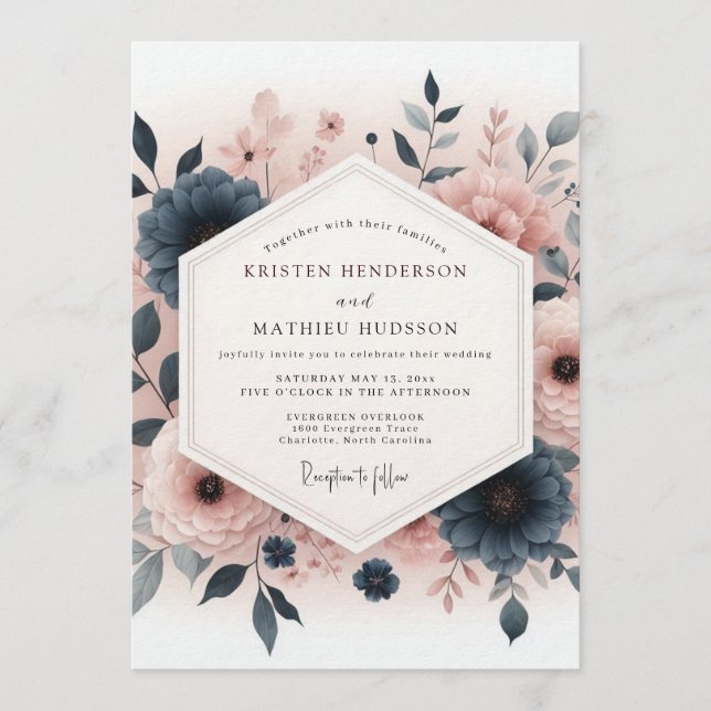 Invitation Mariage Peintre à la Saignée d'Ardoise (Devant)