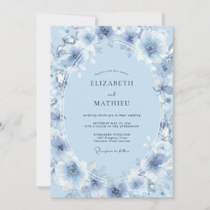Invitation Mariage Peinture de Pivoine Céruléenne