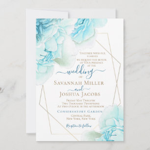 Invitation Mariage peony bleu poussiéreux mariage floral