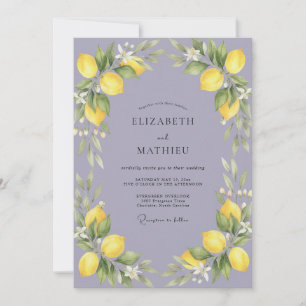 Invitation Mariage Periwinkle Citron Eucalyptus