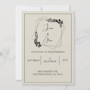 Invitation mariage personnalisable "Décembre Love Story"