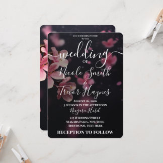 Invitation Mariage personnalisé aux fleurs de cerisier