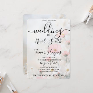 Invitation Mariage personnalisé aux fleurs rouges douces