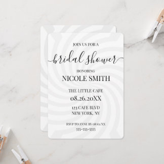 Invitation Mariage Personnalisé Calligraphie Tourbillons Gris