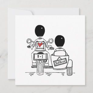 Invitation Mariage personnalisé de deux mariés en moto et sid
