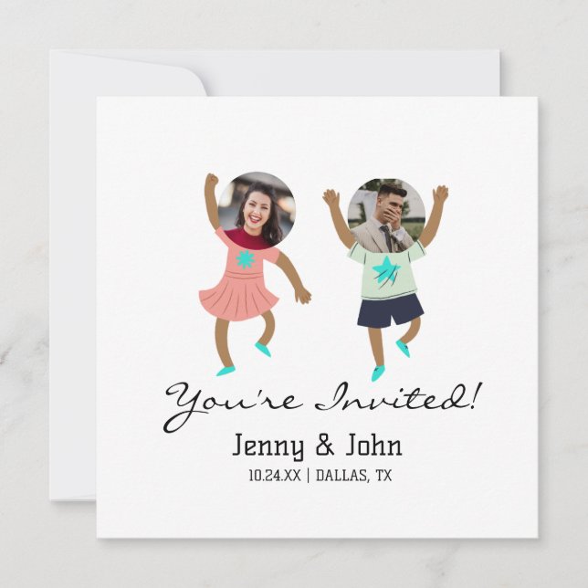 Invitation Mariage personnalisé de la mariée et du marié Funn (Devant)