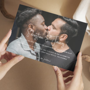 Invitation Mariage personnalisé moderne et élégant Photo Gay