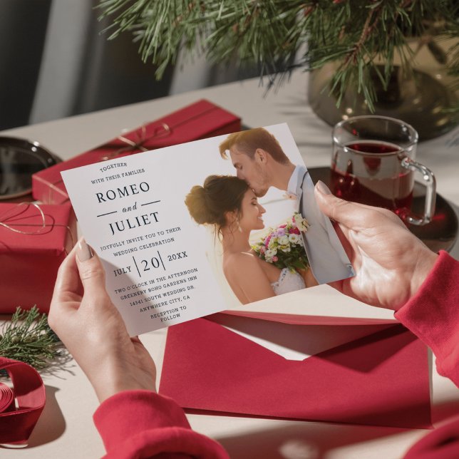 Invitation Mariage personnalisé photo minimaliste moderne (Créateur téléchargé)