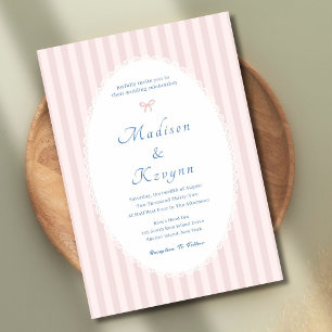 Invitation Mariage Personnalisé Rose Rétro