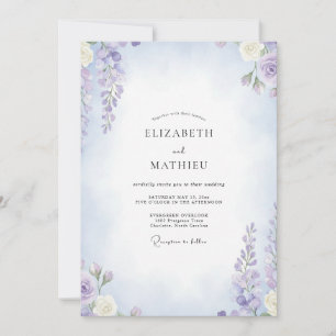 Invitation Mariage Pervenche Améthyste Wisteria