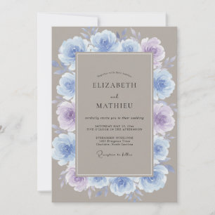 Invitation Mariage Pervenche Pétale de Lilas Atténué