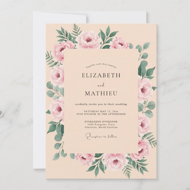 Invitation Mariage Pétale Aurore (Devant)