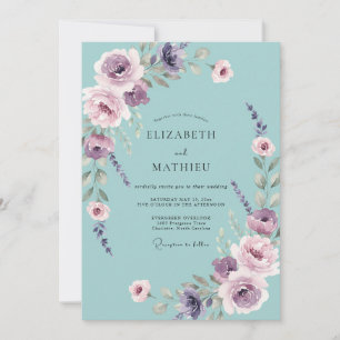 Invitation Mariage pétale d'améthyste céleste