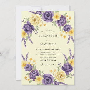 Invitation Mariage pétale de beurre d'améthyste