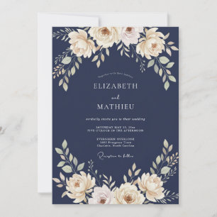 Invitation Mariage pétale de champagne de minuit