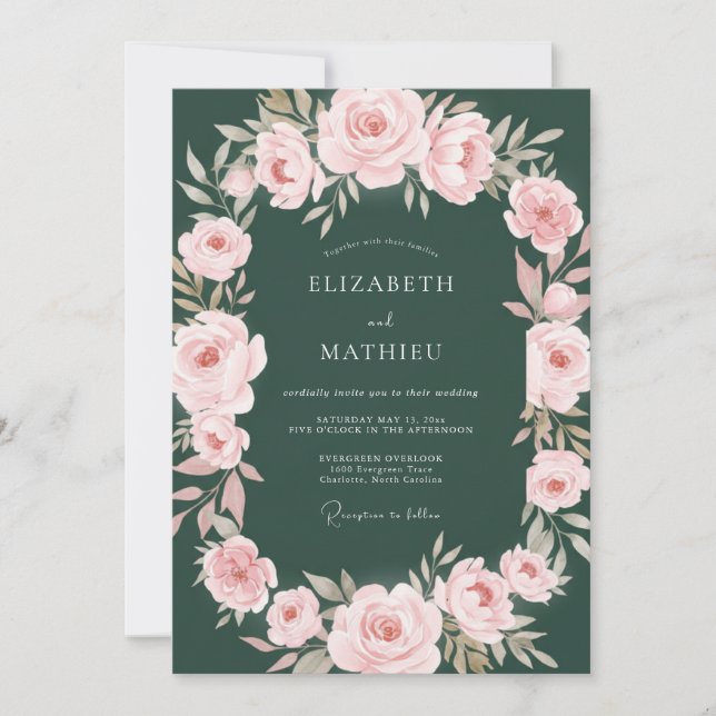 Invitation Mariage Pétale de Chasseur Rouge (Devant)