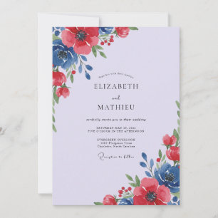 Invitation Mariage Pétale de Cobalt de Bourgogne