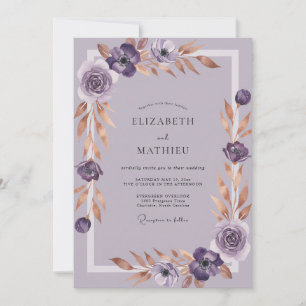 Invitation Mariage Pétale de Cuivre Améthyste