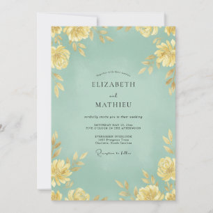 Invitation Mariage Pétale de Moutarde Téâl Pâle