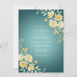 Invitation Mariage Pétale de Pétrole Jaune