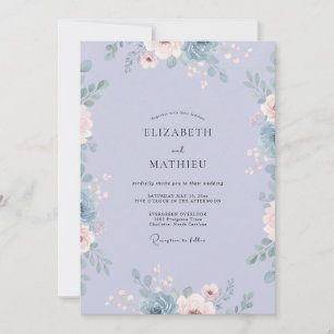 Invitation Mariage Pétale Douce Pervenche