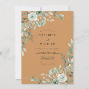 Invitation Mariage Pétale Océanique Ocres