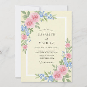 Invitation Mariage pétale rouge tendre de beurre