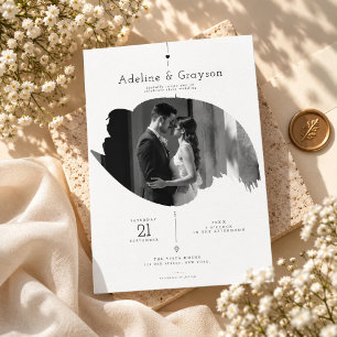 Invitation Mariage photo à coup de pinceau minimaliste