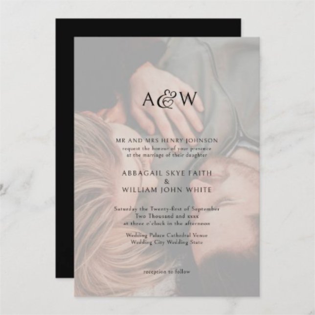 Invitation Mariage photo Ampersand Monogram (Personalize with your photo and text.)