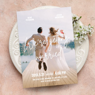 Invitation Mariage photo amusant moderne 