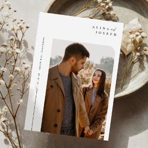 Invitation Mariage Photo Beige Moderne