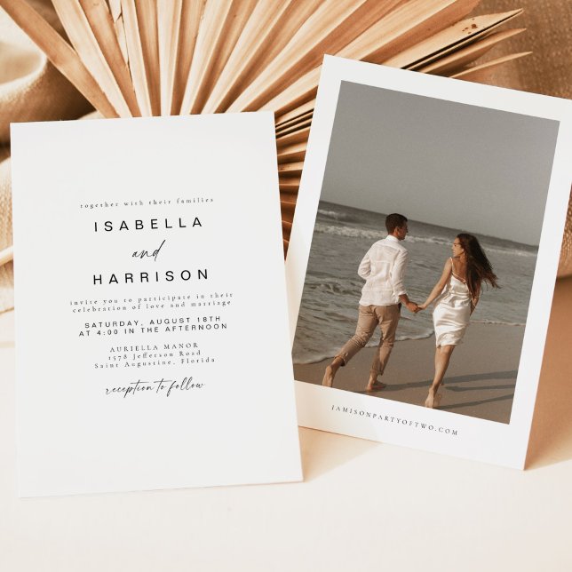 Invitation MARIAGE photo BLAIR Modern Bohemian Simple (Créateur téléchargé)