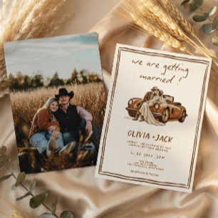Invitation Mariage Photo Bohème de Campagne Rustique Occident