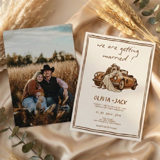 Invitation Mariage Photo Bohème de Campagne Rustique Occident (Créateur téléchargé)