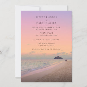 Invitation Mariage photo Boho Destination Beach