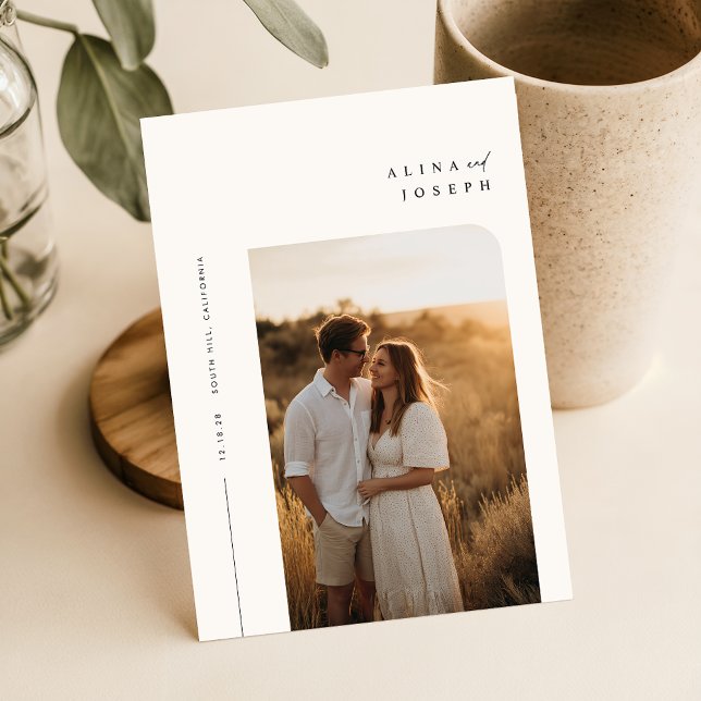 Invitation Mariage photo Boho minimal (Créateur téléchargé)