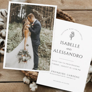 Invitation Mariage photo Boho romantique   Minimaliste modern