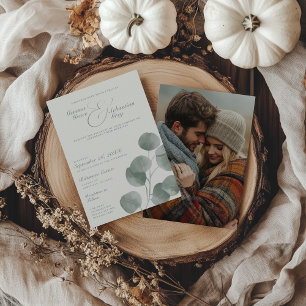 Invitation Mariage photo botanique de l'ivoire et de l'automn