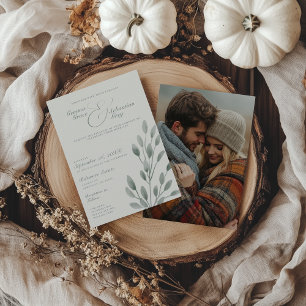 Invitation Mariage photo botanique de l'ivoire et de l'automn