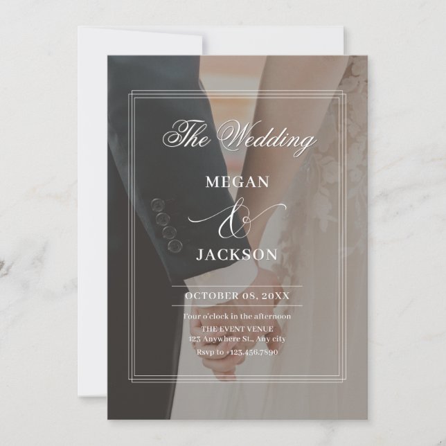 Invitation Mariage photo calme naturel (Devant)