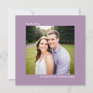 Invitation Mariage photo carré lavande minimaliste moderne