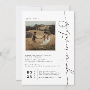 Invitation Mariage photo carré moderne Boho Désert