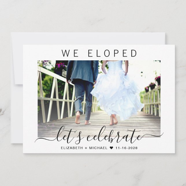 Invitation Mariage Photo Célébration de Mariage Réception (Devant)