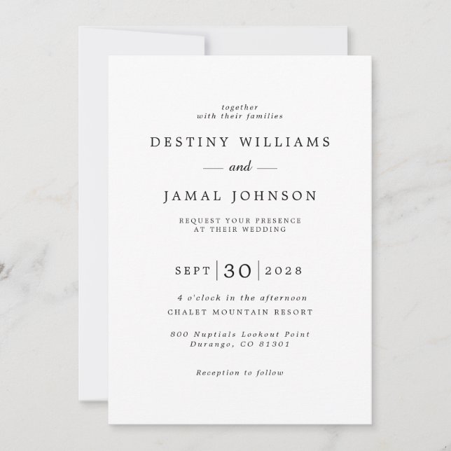 Invitation Mariage photo Chic Modern Bride Groom (Devant)